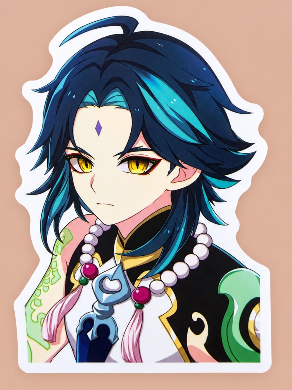 Xiao | Genshin Impact Vigilant Yaksha Golden Eyes Anime Sticker | 5/$10